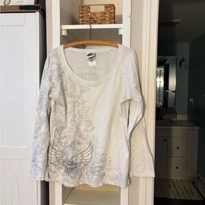 Harley-Davidson White Graphic Long Sleeve Tee
